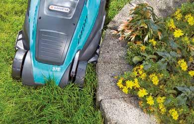 home- and allotment gardens Horizontally rotating blade unit captures the grass stalk and cuts it off Larger areas can be mowed in a short time Regular mowing stimulates the growth of the lawn,