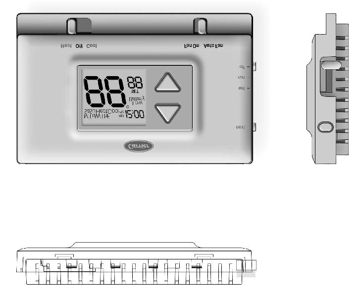 screens of the thermostat (pages 9-17). It is also used to enter the Advanced Setup screens (page 17).