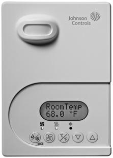 These thermostat controllers provide on/off, floating, or proportional 0 to 10 VDC control outputs; three speeds of fan control; and dehumidification capability.