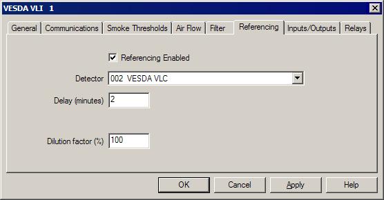 VESDA by Xtralis VESDA VLI Product Guide 5.5.7 Referencing Options Referencing is a technique used to reduce false alarms.