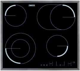 4 heat zones, including dual fast zone and 1 oval zone Wipe clean ceramic hob surface 9 power levels with red digital display Automatic heat up Residual heat indicators 99 minute timer with acoustic