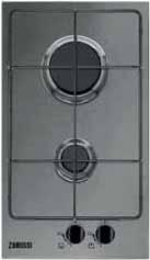 burner and 1 simmer burner Easy to use black front rotary controls Power on light Stylish one-piece hob surface for easier cleaning Easy to use black front controls Zone with red dot for faster heat