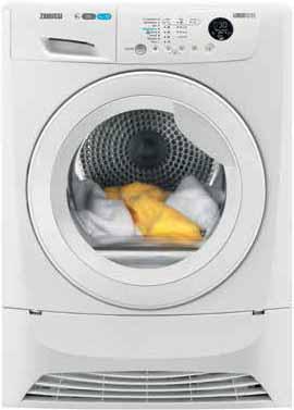 LAUNDRY: TUMBLE DRYERS ZDH8333W 8 KG A+ AUTO Heat Pump tumble dryers recycle warm air to maximise energy efficiency. This means saving up to 50% in the energy used, compared to a standard dryer.