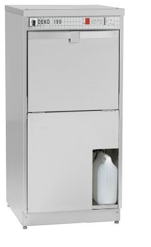 MEETING THE STANDARDS The DEKO 190 is designed and constructed to meet the standard performance and design requirements stated in ISO 15883-1 Washer-disinfectors - General requirements and in ISO