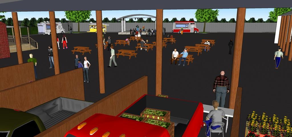 Common area could feature a stage to help provide an additional entertainment attraction during the weekend.