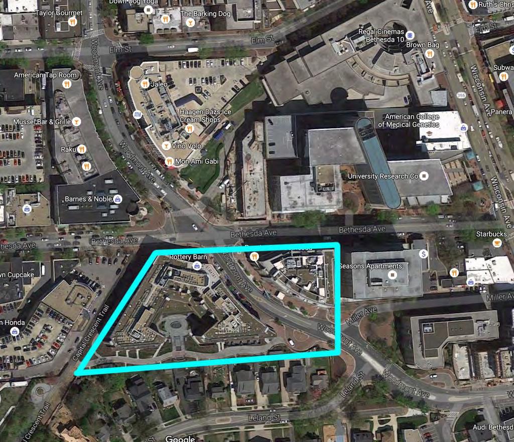 SECTION 2: SITE DESCRIPTION Site Vicinity The subject site (Subject Property or Property) consists of one lot in the Bethesda Row area of Downtown Bethesda, occupying both sides of Woodmont Avenue