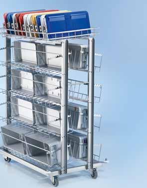 Accessories Trolleys Trolleys for sterile supply containers Trolley with 4 swivel wheels; 2 lockable.