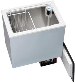 4 cf BI 41 Dual The BI 41 is a refrigerator or freezer box with stainless steel inner lining, plastic bottom section and a wire basket. It offers a range of 50 F to 14 F.