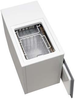 Isotherm Built-In Boxes BI 55 The BI 55 is a built-in refrigerator box with stainless steel inner lining, plastic bottom section and two wire baskets. It is equipped with interior light.