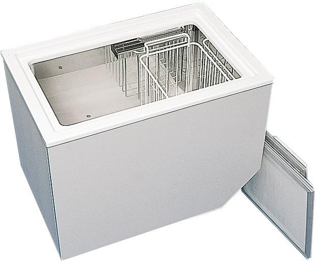 BI 75 The BI 75 is a built-in fridge box with stainless steel inner lining, plastic bottom section and two wire baskets. It offers a range of 50 F to 14 F and is equipped with inner light..  19.