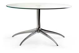 W:69 D:60 H:48 W:60 H:50 D:50 STRESSLESS COFFEE TABLE A flexible and cleverly designed table in stainless steel and glass, that fits