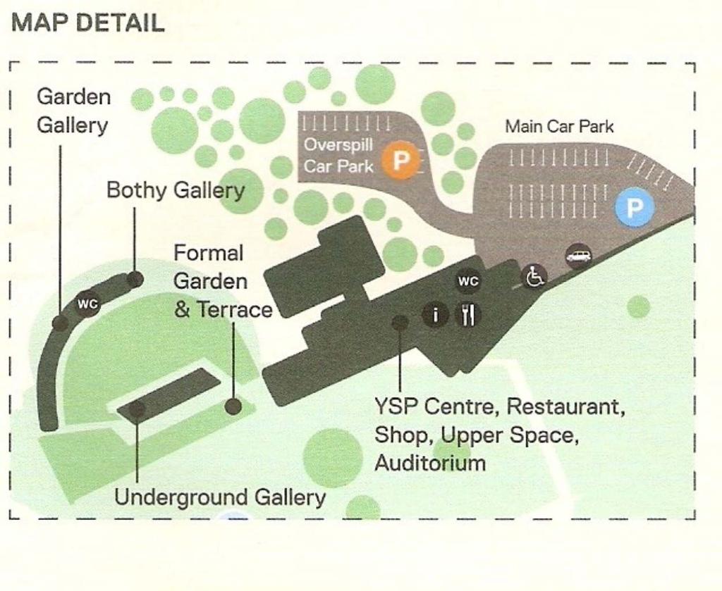 Information There is excellent Information on the YSP website and when you arrive there are numerous leaflets for you to browse through including the latest exhibitions and what s on in the YSP