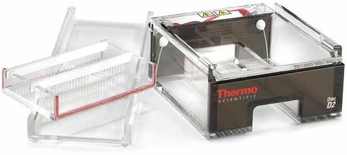 u electrophoresis Thermo Scientific Owl D2 Wide-Gel Electrophoresis Systems Run from 10 to 80 samples on one gel Wide gel size allows 15 or 30 samples to be loaded per row with a micro well comb