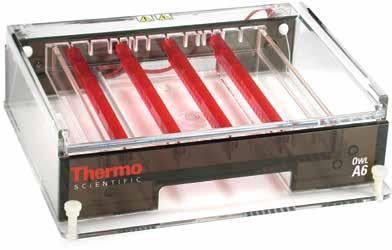 u electrophoresis Thermo Scientific Owl A6 Horizontal Electrophoresis System Ideal for high-throughput laboratories System screens 25 to 500 samples on a single agarose gel, producing clear, tight