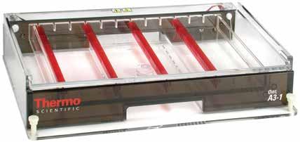 u electrophoresis Thermo Scientific Owl A3-1 Large-Gel Electrophoresis System Well-suited for plant genomics studies Horizontal system can run from 25 to 600 samples on one gel Gel can be cast in