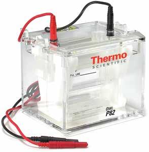 u electrophoresis Thermo Scientific Owl P82 Dual-Gel Electrophoresis System Easy to use system produces flat, even banding and crisp resolution Runs two 10 x 10cm gels or one gel when used with
