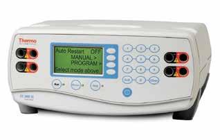 u electrophoresis Thermo Scientific Owl EC-3000XL Programmable Power Supply Simple-to-use, multi-purpose and lightweight Power-off memory retains settings after shut-down Offers constant power mode