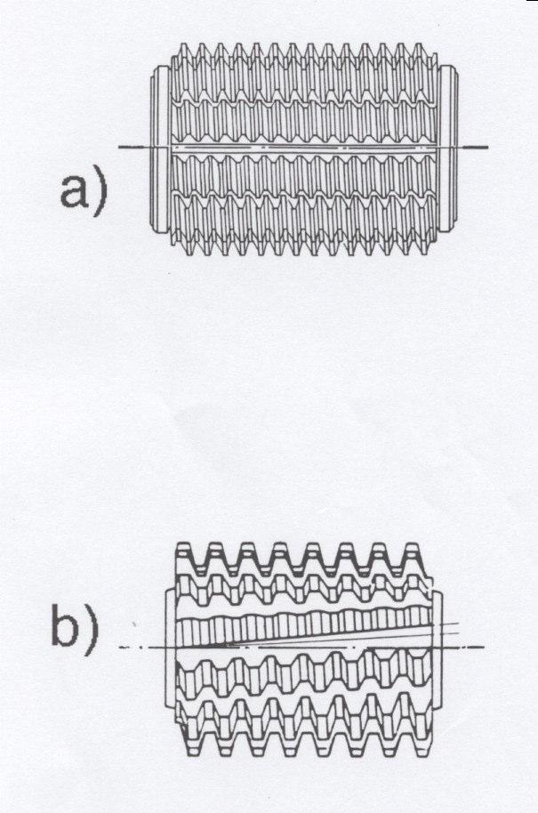 Gashes Gashes are basically serrations which cut the threads either in an axial direction, as indicated in figure No.5a, or in the direction perpendicular to the thread as in figure No.5b. Figure No.