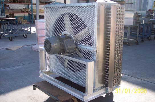 Air Cooled Heat Exchangers Pump Seal Cooler Headers: Stainless steel Tubes: Stainless steel tubes with aluminum flat plate fins Unit Configuration: Vertical