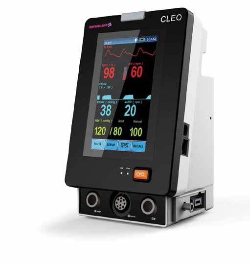 CLEO PORTABLE weighs less than 3 lbs TOUCHSCREEN easy and intuitive to use MOBILE backup battery powered The Cleo is a new and intuitive approach to patient vital signs measurement.