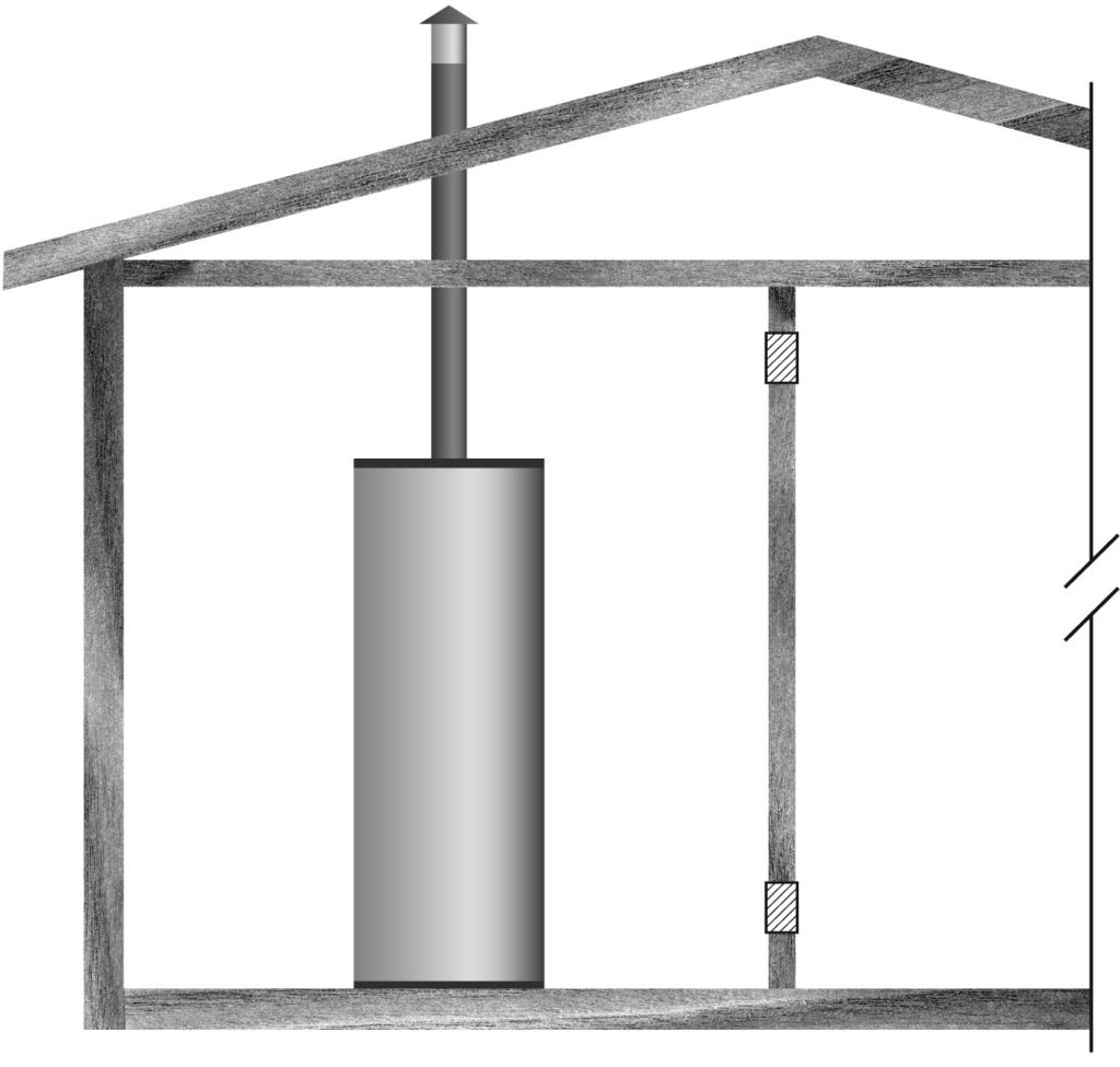 OUTDOOR AIR THROUGH TWO HORIZONTAL DUCTS The confined space shall be provided with two permanent vertical ducts, one commencing within 12 inches (300 mm) of the top and one commencing within 12