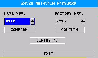 Picture 3-13 Enter Maintenance Password After entering correct user s password in the Enter maintenance password and press Enter key, the menu of User maintenance will be popped up.