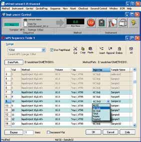 Intelligent sequence editor The sequence editor has intelligent fill-down functions that let you generate new sequences easily and quickly.