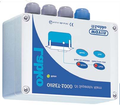1 GENERAL Labko OilSET-1000 (12 VDC) is a DC-powered alarm device for monitoring the thickness of the oil layer accumulating in an oil separator.