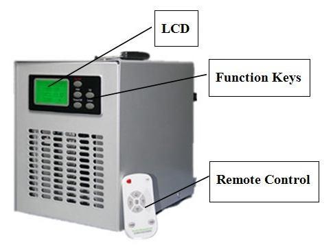 Operating the Commercial Purifier (Front View) PART Function Keys FUNCTION Control the air purifier by hand LCD Remote control Display working