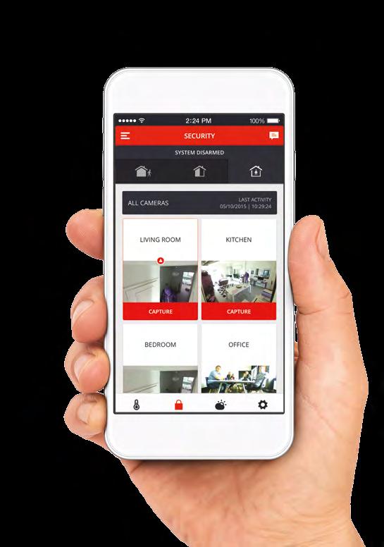 These systems can then be controlled using contactless tags, wireless remote control key fobs or by using the Total Connect Comfort app.