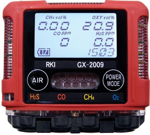 Gas Detection- Portable 10 The GX-2009 is a powerful 4-gas monitor that allows the simultaneous detection of LEL, O 2, H 2 S and CO.