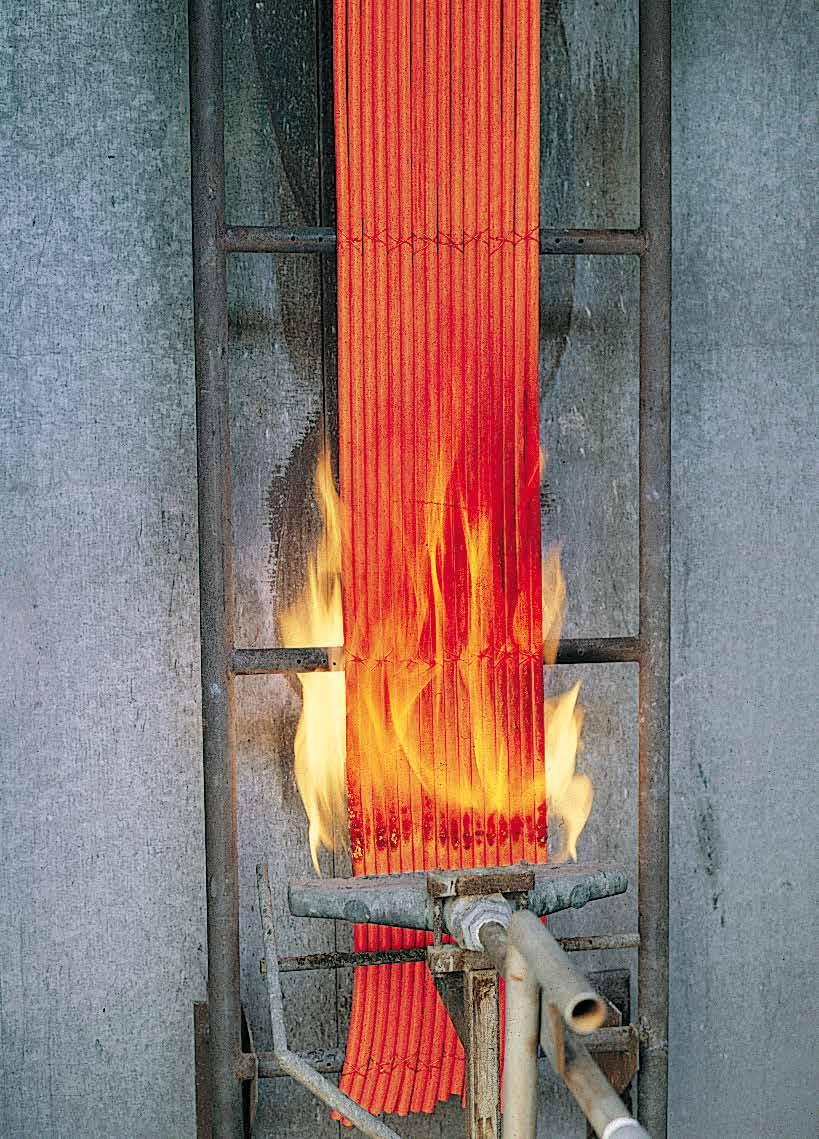 FIRE AND FLAME PROPAGATION Cavicel Fire Laboratory BS EN 60332-3 IEC 60332-3, CEI 20-22/3 Fire propagation test on bunched cables Samples of cables 3,5 m long in quantities required by standard are