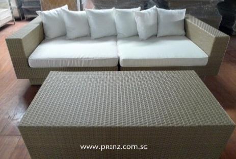 with cream cushion w/o piping PT481-1 Sofa Set Corner Sofa: 60H * 100W * 100L (0pcs / dark beige: 3pcs) No Arm Sofa:
