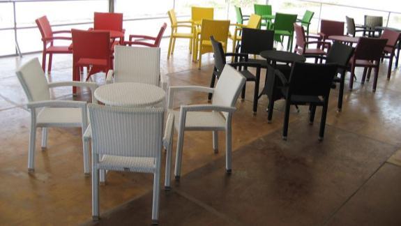 blue PT413 Dining Set Chair: 92H * 57W * 60L cm (4 yellow/4 green/4