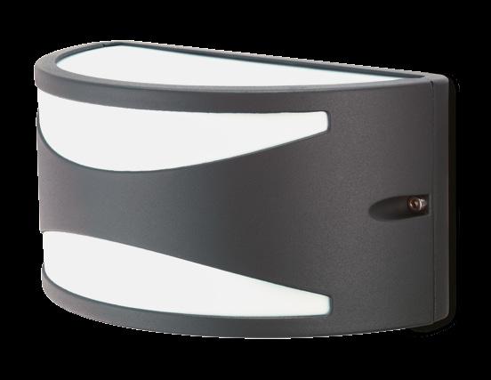 High efficiency exterior lighting wall light with matching colour temperature and finish to the Nite range Low energy 8.