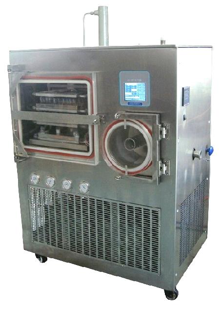The freeze dryer has heating shelf and programmable function. It may remember freeze drying curve so the users can observe this freeze-drying process of material.