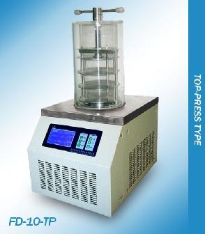 , run time, ambient temperature; With pre-freezing for samples, widely open condenser, without inner coil; Large