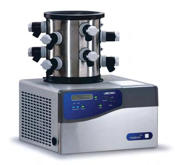 FreeZone 4.5 Liter Benchtop Freeze Dry Systems F e a t u r e s & b e n e F i t s Permanently-installed drying chamber facilitates sample connection.