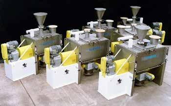 HE Series U Trough Ribbon Mixers Capacities range from 100 to 20,000 litres. HE Series U-trough Ribbon mixers have unconventional short aspect ratio (length to diameter) mixing troughs.