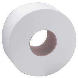 Made from 100% recycled fibers. cologo certified. 14104402 12024402 3 2 /3'' x 751', T2 System, White, 2-Ply, 12/cs.