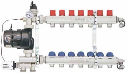 valve to increase flow rate for larger manifolds / heat outputs Adjustable temperature range from o C to o C making it suitable for screed drying Lowara Ecocirc Class A pump with unique anti-block