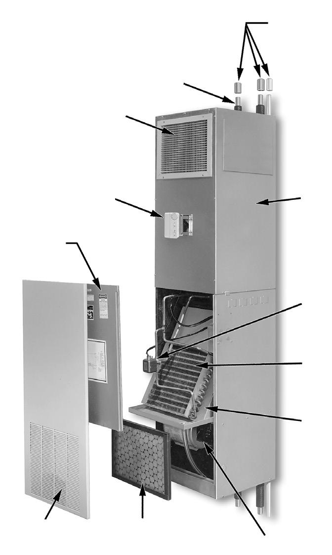 Introduction Low CFM design (300 thru 800 CFM) Blow-through units to meet individual room requirements Neutral unit shown (risers in back) Low Sound Level Operation - The low CFM design features a