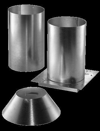 PelletVent Pro iofuel Chimney Attic Insulation Shield Ø3⅝ & Ø4⅝ Ø6¾ Adjusts 11-20 Required for