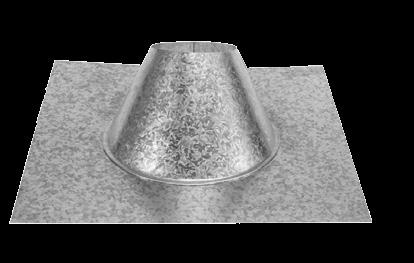 Select roof flashing based on pitch of roof. Use on flat roofs, chase enclosures, or masonry chimney.