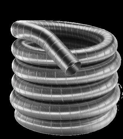 iofuel Chimney PelletVent Pro ioflex Pipe Use when relining masonry chimney for use with biofuel appliances. Made of super-ferritic stainless steel.
