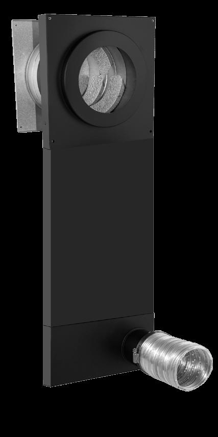 The system s pellet stove wall thimble is designed with an air channel to direct combustion air into the appliance or as a direct vent system allowing for closer placement to windows.