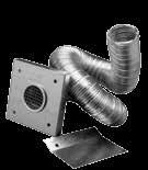 PelletVent Pro iofuel Chimney Fresh Air Intake Kit Kit includes: faceplate with screen, moisture barrier, aluminum flex, and two clamps.