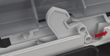 The diffuser hinges on the catch support at a calculated angle allowing the diffuser to become a storage compartment