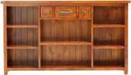 BACKS WITH GLASS SHELVES BOOKCASES 107cmHx185cmW