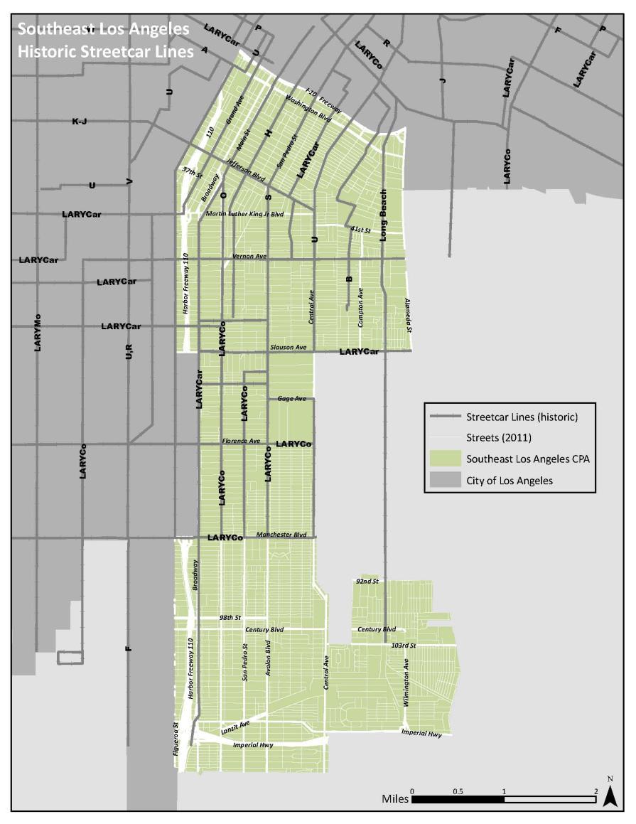 Map of Historic Streetcar Routes